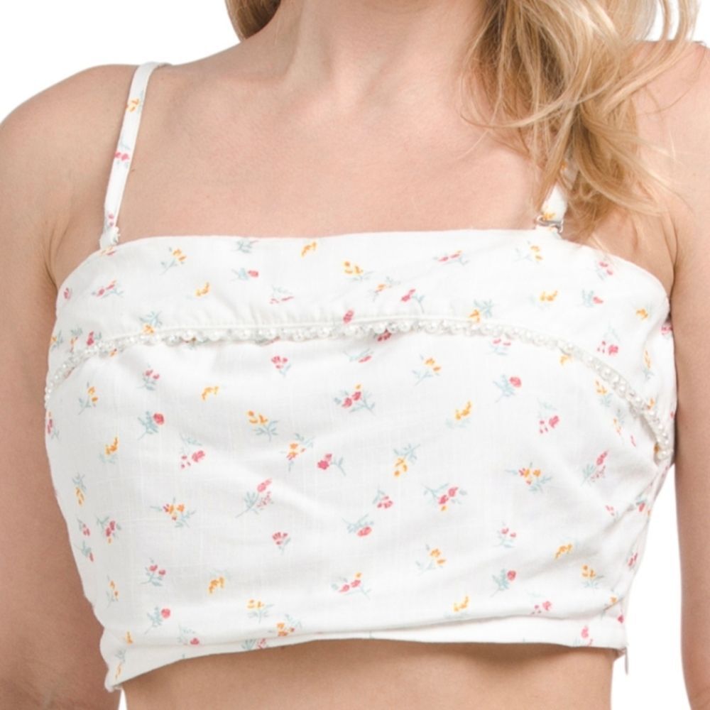 Wildfox Odessa Linen-blend Crop Top -